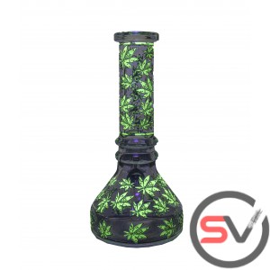420 LEAF MINI BEAKER 6inch (GLOW IN DARK)